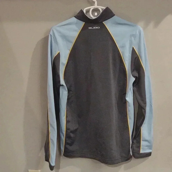 Sligo Golf men's gray light blue quarter zip long sleeve fleece lined pullover - Picture 5 of 6